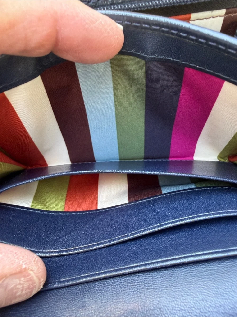 Coach Signature Denim Canvas and Navy Leather Compact Wallet